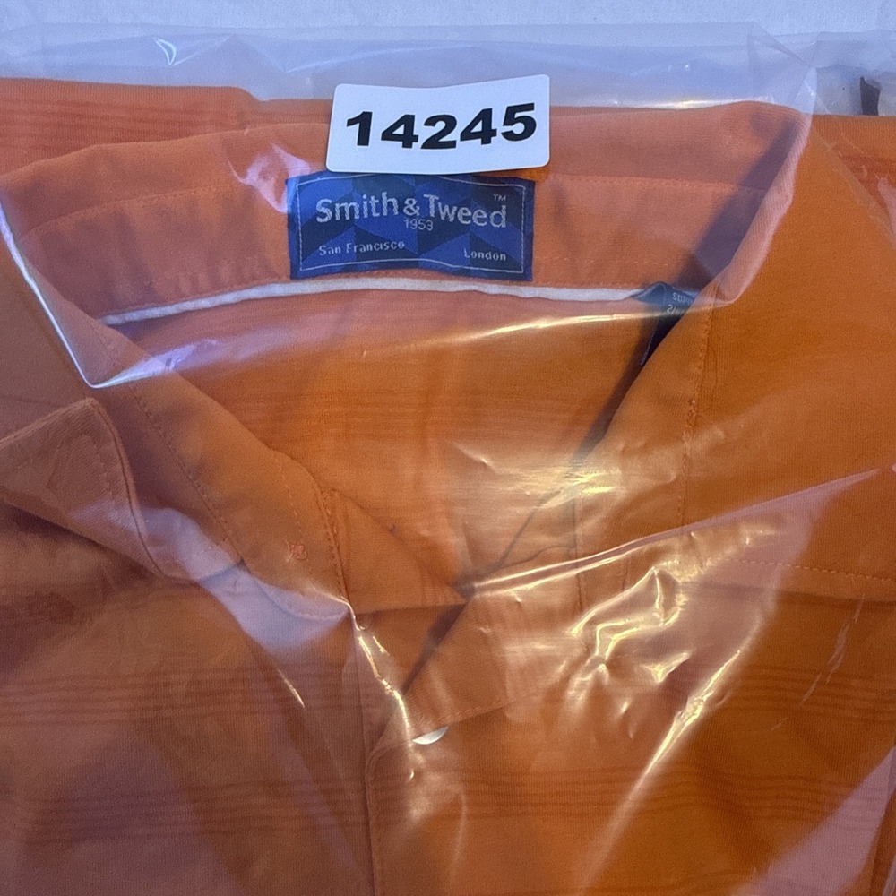 Smith & Tweed Men's MEDIUM  Polo Shirt   ORANGE 100% Pima cotton EUC - Picture 7 of 7